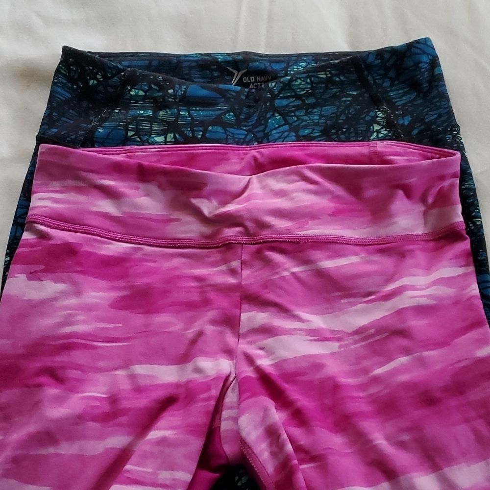 TWO pair workout leggings Old Navy and Under Armour size S